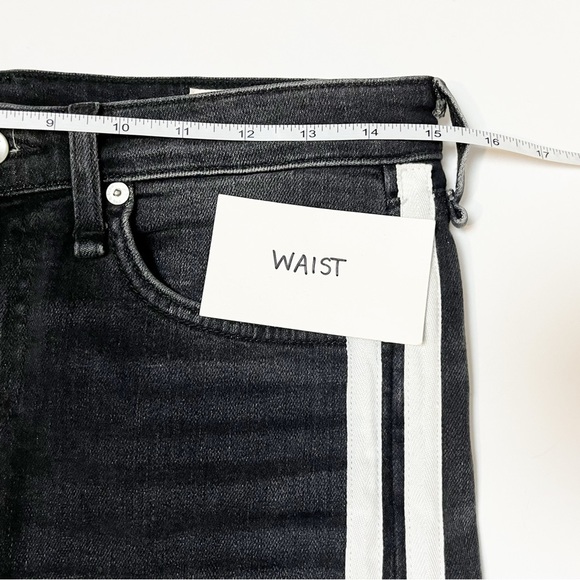 rag & bone Cate Mid Rise Flare Jeans 26 2 dark grey racing stripe split hem - Picture 11 of 15
